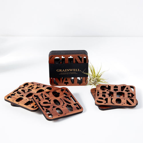 City Name Wood Coaster Case Pack [of 5]