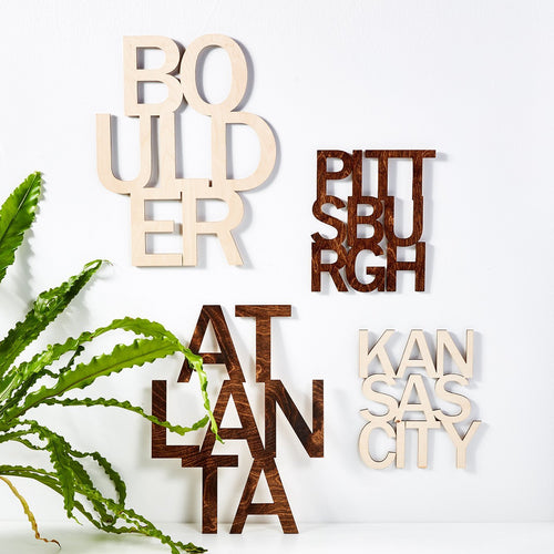 City Name Floating Stacked Case Pack [of 6]