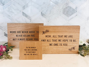 Mother's Day Oak Wood Quote Plaque Case Pack [of 4] - Same SKU