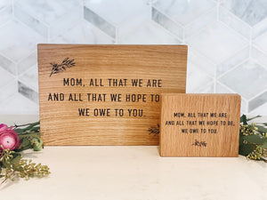 Mother's Day Oak Wood Quote Plaque Case Pack [of 12] Mix & Match