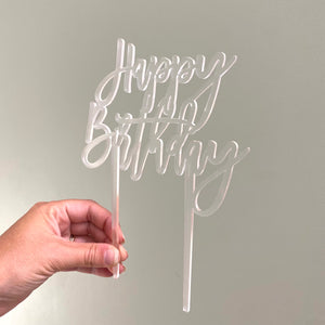 Acrylic Script Cake Topper Case Pack [of 6]