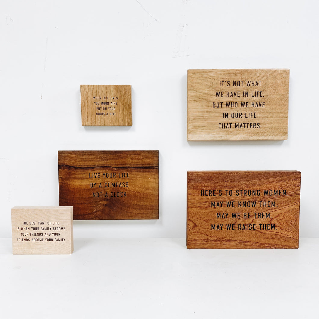 Hard Wood Quote Plaque Case Pack [of 12] Mix & Match