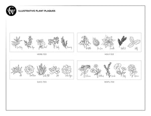 Illustrative Plant Plaque Case Pack [of 6]