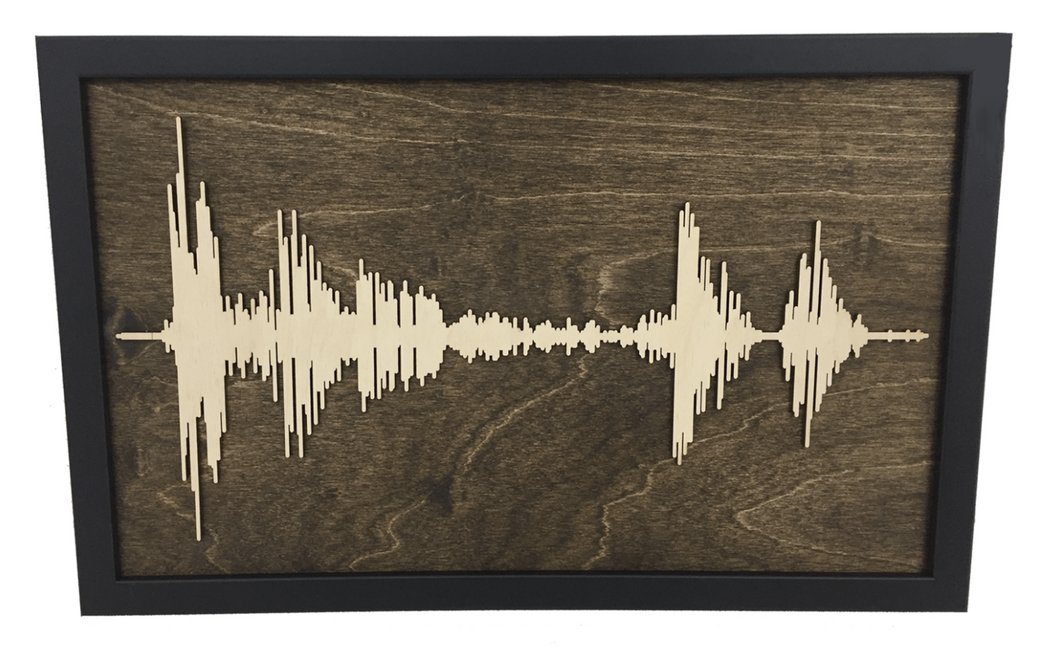 Soundwave Art Framed Wood Layered Cutout - Small 14
