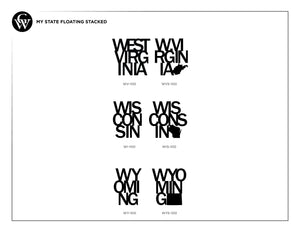 State Name Floating Stacked Case Pack [of 6]